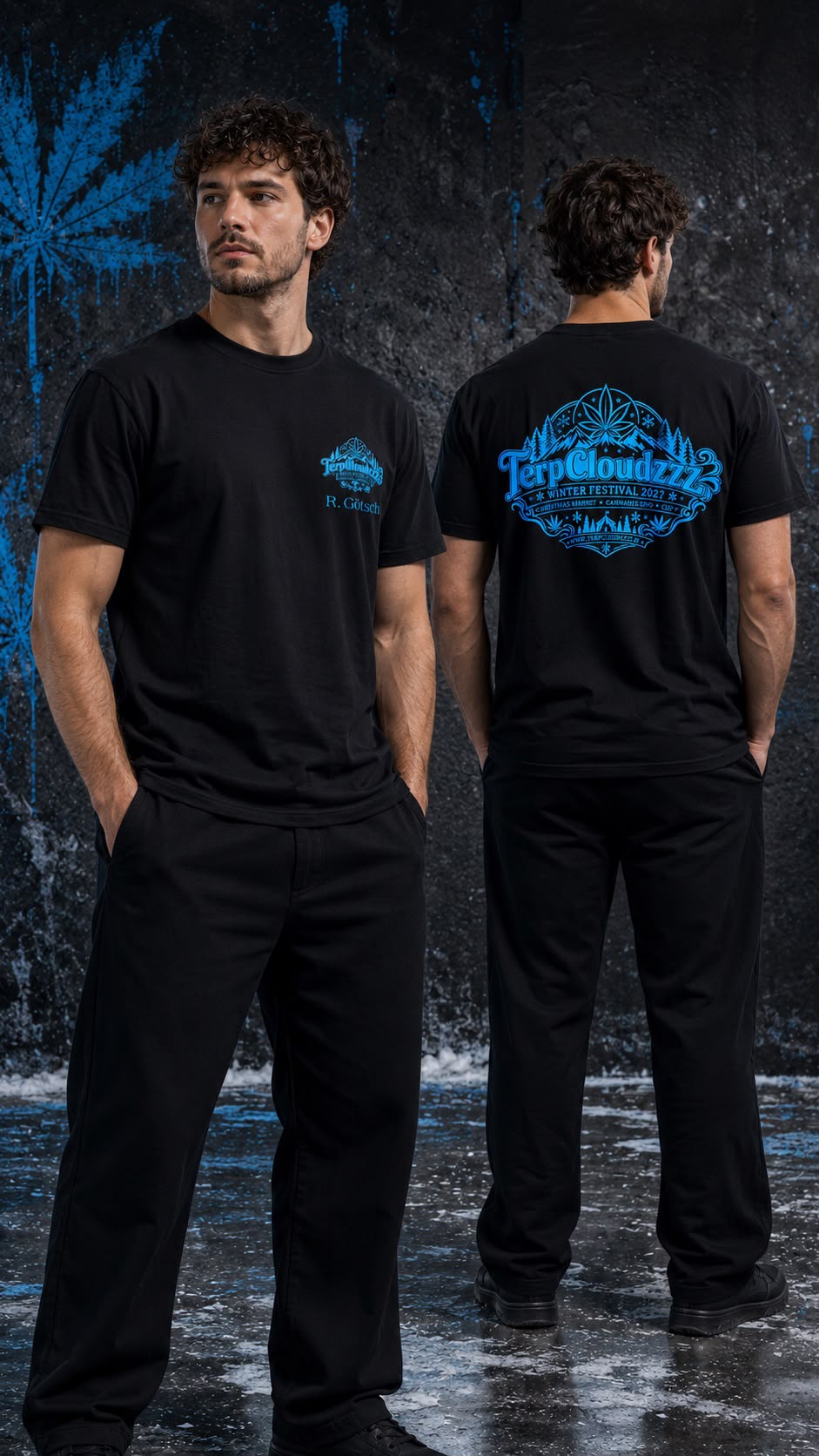 Von Artevia gestaltetes TerpCloudzZz Festival-Shirt mit Vorder- und Rückseite